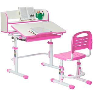 Детский стол-трансформер Rifforma SET HOLTO-26 с надстройкой (розовый) в Благовещенске