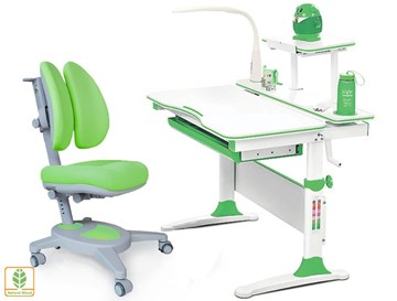 Растущая парта + стул Комплект Mealux EVO Evo-30 Z (арт. Evo-30 Z + Y-115 KZ), серый, зеленый в Благовещенске - предосмотр
